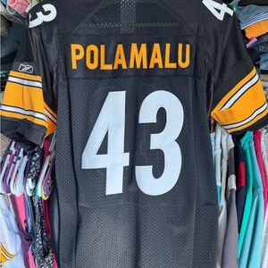 Troy Polamalu #43 Pittsburgh Steelers Jersey - Black & Gold youth XL /women Med